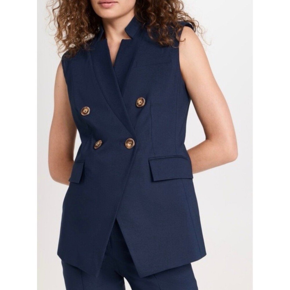 Veronica Beard Amika Vest in a Navy Blue Size 8